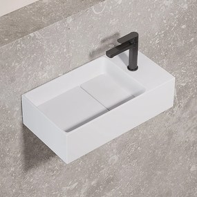 Saniclear Itsie fontein mat wit met kraangat rechts 39x22x10cm
