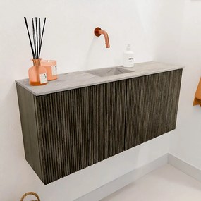 Mondiaz Joya DLux 90cm toiletmeubel shadow met wastafel faye midden zonder kraangat glace