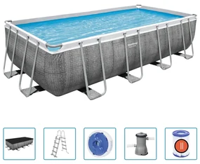 Bestway Zwembadset Power Steel rechthoekig 488x244x122 cm