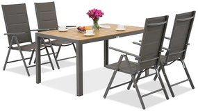 Verona Wood aluminium tuinset voor 4 personen Garden Point grijs