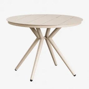 Ronde Aluminium Tuintafel Valerie Tapioca Beige & Ø100 Cm - Sklum