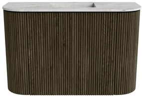 Mondiaz Joya DLux 65cm toiletmeubel ronding links/rechts shadow met wastafel faye midden zonder kraangat glace