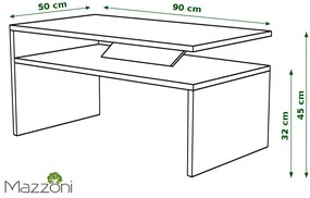 Mazzoni PRIMA beton / zwart, salontafel