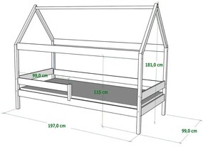 Peuter Natuurlijk Canopy House-vormig eenpersoonsbed met onderschuifbed - Betty 5056231770620 Children's Beds Home, 190x90, Geen Children's Beds Home