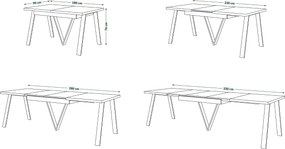 AVERY Eikenhout Artisan/onderkant beige - LOFT/INDUSTRIËLE TAFEL VOOR WOONKAMER / EETKAMER UITKLAPBAAR TOT 330 cm!