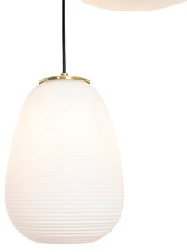 Design hanglamp goud 3-lichts met opaal glas - Hero Design E27 rond Binnenverlichting Lamp