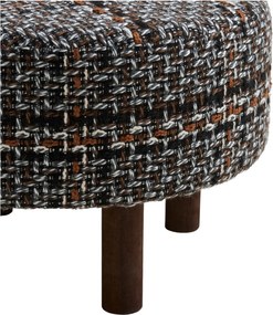 Falkirk Poef Tweed - Black/Brown