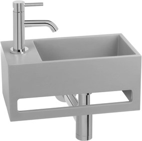 Saqu Tenno fontein links 35x20cm met handdoekhouder beton-look