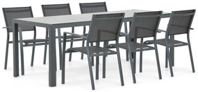 Tuinset 6 personen 210 cm Aluminium/textileen Grijs Lifestyle Garden Furniture Sella/Venustas