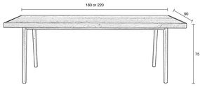 Zuiver Harvest Eiken Eettafel Modern Design 180 Cm - 180 X 90cm.