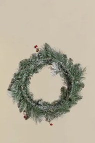 Kerstdecoratieve Krans Ø60 Cm Met Led-verlichting Gaela Green Grass - Sklum