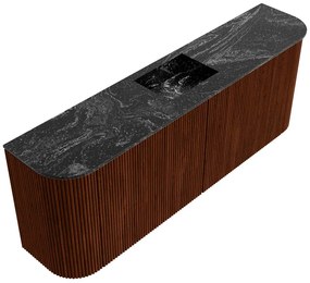 Mondiaz Joya DLux 115cm toiletmeubel ronding links/rechts ruby met wastafel faye midden 1 kraangat lava