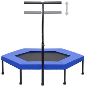 vidaXL Fitnesstrampoline met handgreep veiligheidsmat zeshoekig 122 cm
