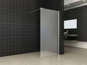 Saqu Splash inloopdouche met chroom muurprofiel 120x200cm Nano matglas