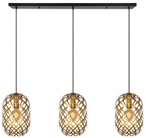 Lucide Wolfram hanglamp 110cm 3x E27 goud mat