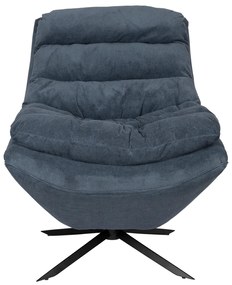 Dutchbone Vince Blauwe Design Fauteuil Ribstof