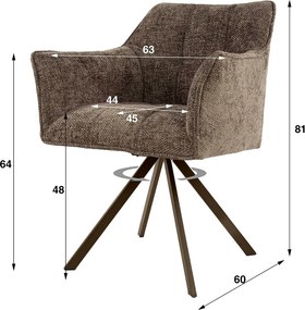 Draaibare Eetkamerstoel Taupe