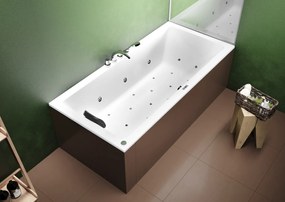 Riho Lusso bubbelbad 180x80cm wit glans met touchbediening, 6 + 4 + 2 hydrojets en 11 aerojets