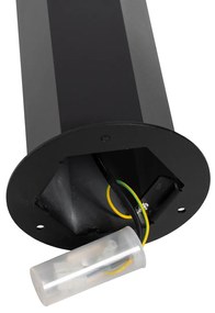 Staande buitenlamp zwart met smoke kap zeshoek 50 cm - Denmark