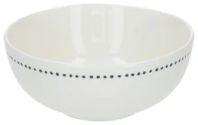 Kom met blauwe stip, organisch, porselein,Ø 12 cm