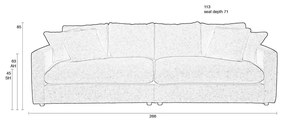 Zuiver Sense 3-zits Lounge Bank Cream