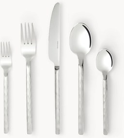 Hoogglans gepolijste bestekset Miles in gehamerde look, 4 personen (20-delig)