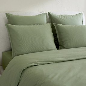 Kussensloop van gewassen katoenpercal, geruit, 120 draden/cm², Sabbal