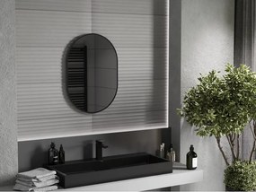 Mexen Loft ovaal badkamer spiegel 70 x 50 cm, zwart frame - 9851-070-050-000-70
