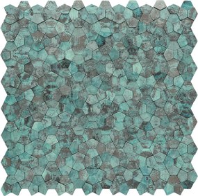 Zelfklevende Mozaïektegels Metaal | Pentagon 3D Patina Koper | 28,2×28,2 cm | Keuken, Bad &amp; WC