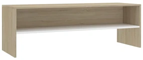 vidaXL Tv-meubel 120x40x40 cm bewerkt hout wit en sonoma eikenkleurig