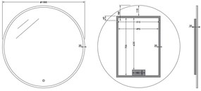 Sanituba Edge ronde spiegel 100cm met LED verlichting Aluminium Geborsteld
