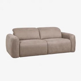 Elektrische En Verstelbare 2-zitsbank Bekleed Peggy Chenille Bruin Wheat - Sklum