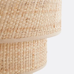Drievoudige wandlamp in raffia, Dolkie