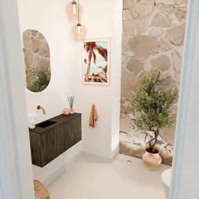 Mondiaz Joya 80cm toiletmeubel shadow met wastafel faye links zonder kraangat urban