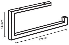 Differnz handdoekdrager 35x14cm chroom