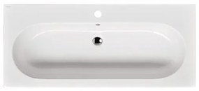 BRAUER Moon wastafel - 100x46x10cm - 1 wasbak - 1 kraangat - keramiek - glans wit WT-MO1001HW