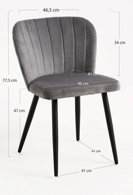 Pak 4 Fluwelen Luk Stoelen