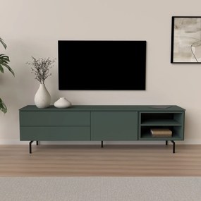 Tenzo Plain Mat Groen Tv-meubel Met Open Vak - 210x45x57cm.