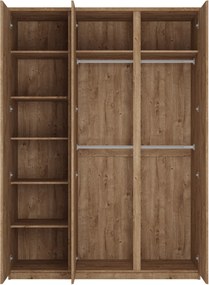 Kledingkast Merfere 104, Eiken, 220x155x58cm, 113 kg, Kledingkast deuren: Met scharnieren