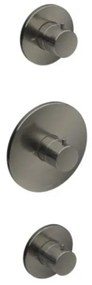Hotbath Cobber inbouwthermostaat 2 stopkranen verouderd ijzer CB007EXTAI / HB007