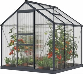 Azalia aluminium serre 1,9 x 1,9 m CoverTech antraciet