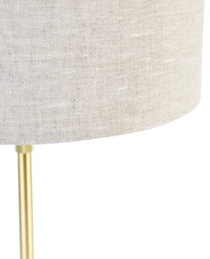 Tafellamp goud verstelbaar met kap lichtgrijs 35 cm - Parte Design E27 rond Binnenverlichting Lamp