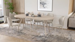 Mazzoni EXPANSO Kasjmier / kasjmier poten - OVALE UITSCHUIFTAFEL 160-360 cm VOOR 16-18 PERSONEN