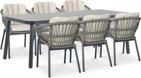 Tuinset 6 personen 220 cm Rope Grijs De Laan Projects