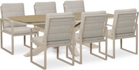 Tuinset 6 personen 220 cm Aluminium Taupe Lifestyle Garden Furniture Alessio/Camila