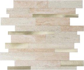 Zelfklevende Steenstrip Tegelstrook Beige - 29.8 cm x 29.6 cm x 0.40 cm | 0.5 kg | Paneli zelfklevende steenstrips