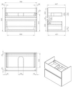 Best Design Quick badkamermeubel 100cm eikenhout