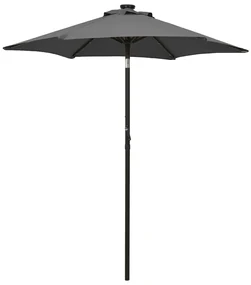 vidaXL Parasol met LED-verlichting 200x211 cm aluminium antracietkleurig