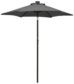 vidaXL Parasol met LED-verlichting 200x211 cm aluminium antracietkleurig