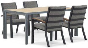Tuinset 4 personen 180 cm Aluminium/teak Grijs Osmen Midura/Borello